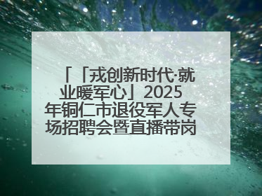 「戎创新时代·就业暖军心」2025年铜仁市退役军人专场招聘会暨直播带岗活动顺利举行