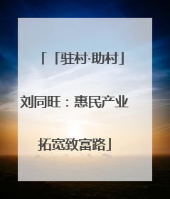 「驻村·助村」刘同旺：惠民产业拓宽致富路