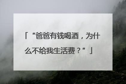 “爸爸有钱喝酒，为什么不给我生活费？”