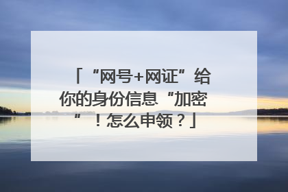 “网号+网证”给你的身份信息“加密”！怎么申领？