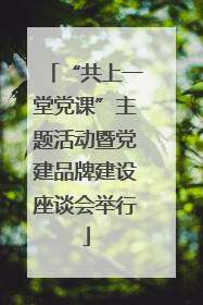 “共上一堂党课”主题活动暨党建品牌建设座谈会举行