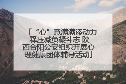 “心”意满满添动力 释压减负凝斗志 陕西合阳公安组织开展心理健康团体辅导活动