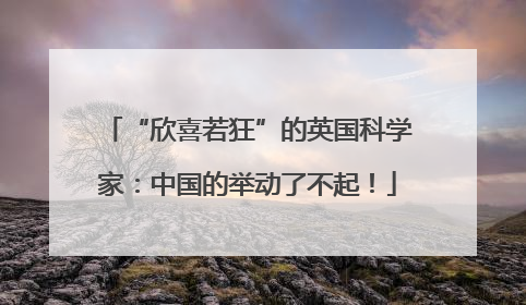 “欣喜若狂”的英国科学家：中国的举动了不起！