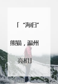 “海归”熊猫，温州亮相