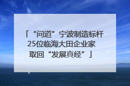 “问道”宁波制造标杆 25位临海大田企业家取回“发展真经”