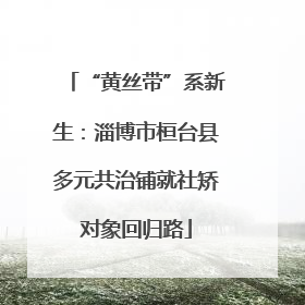 “黄丝带”系新生：淄博市桓台县多元共治铺就社矫对象回归路