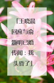 王晓晨回应与俞灏明已婚传闻：我头昏了