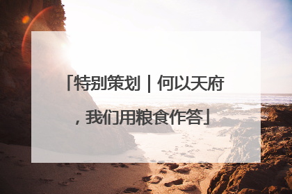特别策划｜何以天府，我们用粮食作答