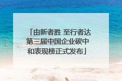 由新者胜 至行者达 第三届中国企业碳中和表现榜正式发布