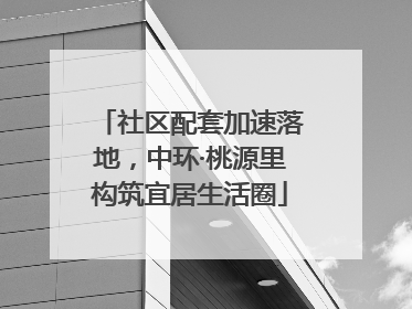 社区配套加速落地，中环·桃源里构筑宜居生活圈