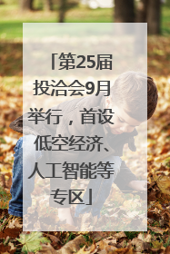 第25届投洽会9月举行，首设低空经济、人工智能等专区