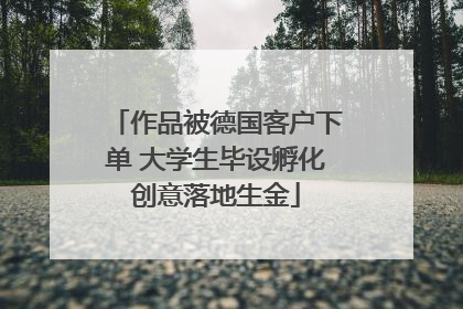 作品被德国客户下单 大学生毕设孵化创意落地生金