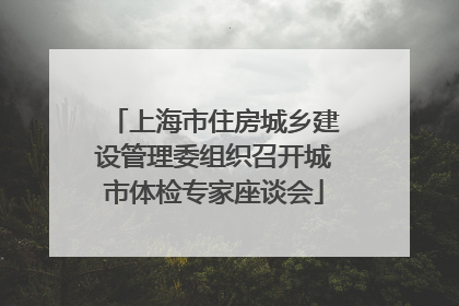 上海市住房城乡建设管理委组织召开城市体检专家座谈会