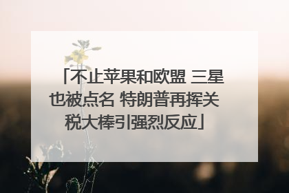 不止苹果和欧盟 三星也被点名 特朗普再挥关税大棒引强烈反应
