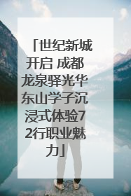 世纪新城开启 成都龙泉驿光华东山学子沉浸式体验72行职业魅力