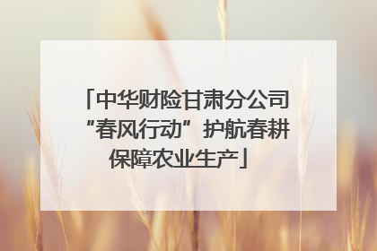中华财险甘肃分公司“春风行动”护航春耕 保障农业生产