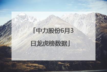 中力股份6月3日龙虎榜数据