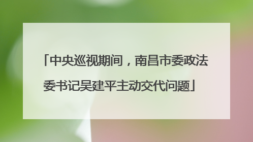 中央巡视期间，南昌市委政法委书记吴建平主动交代问题