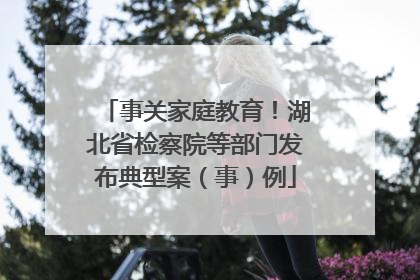 事关家庭教育！湖北省检察院等部门发布典型案（事）例