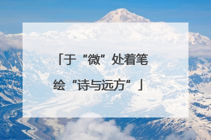 于“微”处着笔 绘“诗与远方”