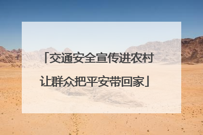 交通安全宣传进农村 让群众把平安带回家