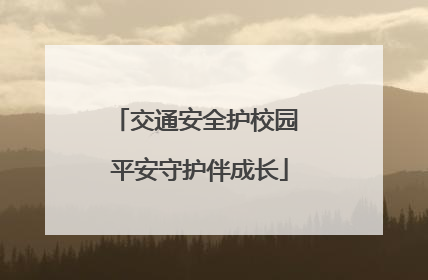 交通安全护校园 平安守护伴成长