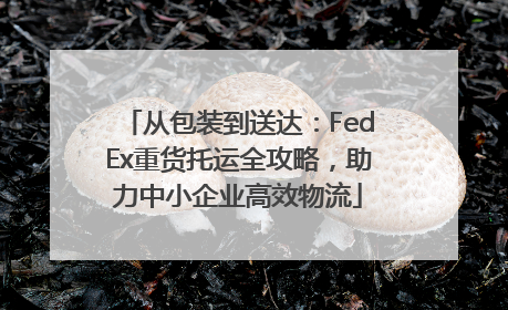 从包装到送达：FedEx重货托运全攻略，助力中小企业高效物流