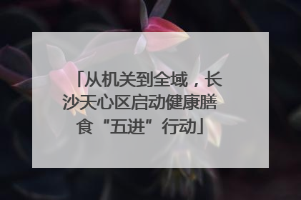 从机关到全域，长沙天心区启动健康膳食“五进”行动