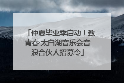 仲夏毕业季启动！致青春·太白湖音乐会音浪合伙人招募令