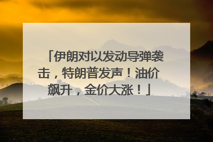 伊朗对以发动导弹袭击，特朗普发声！油价飙升，金价大涨！