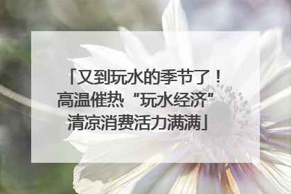又到玩水的季节了！高温催热“玩水经济” 清凉消费活力满满