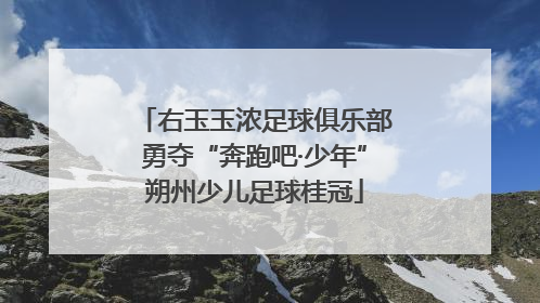 右玉玉浓足球俱乐部勇夺“奔跑吧·少年”朔州少儿足球桂冠