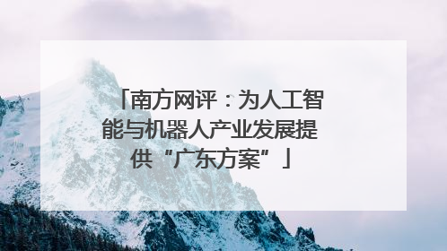 南方网评：为人工智能与机器人产业发展提供“广东方案”
