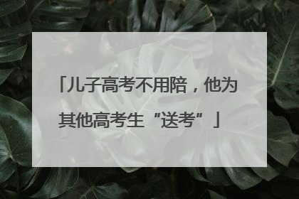 儿子高考不用陪，他为其他高考生“送考”