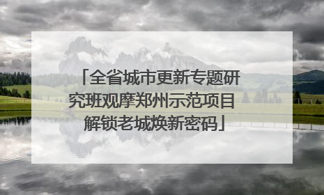 全省城市更新专题研究班观摩郑州示范项目 解锁老城焕新密码