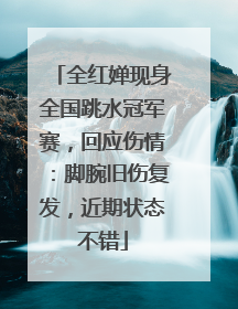 全红婵现身全国跳水冠军赛，回应伤情：脚腕旧伤复发，近期状态不错