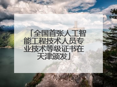 全国首张人工智能工程技术人员专业技术等级证书在天津颁发
