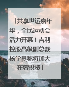 共享世运嘉年华，全民运动会活力开幕！吉利控股高级副总裁杨学良称将加大在蓉投资