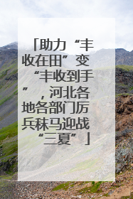 助力“丰收在田”变“丰收到手”，河北各地各部门厉兵秣马迎战“三夏”