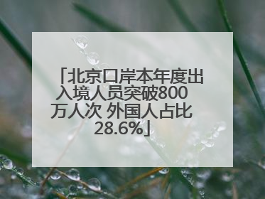 北京口岸本年度出入境人员突破800万人次 外国人占比28.6%