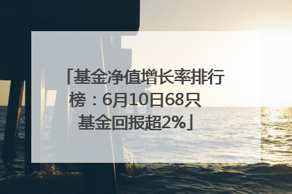 基金净值增长率排行榜：6月10日68只基金回报超2%