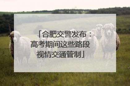 合肥交警发布：高考期间这些路段视情交通管制