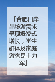 合肥口岸出境游需求呈现爆发式增长，学生群体及家庭游客是主力军