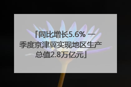 同比增长5.6% 一季度京津冀实现地区生产总值2.8万亿元