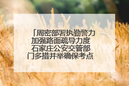 周密部署执勤警力 加强路面疏导力度 石家庄公安交管部门多措并举确保考点周边交通环境良好