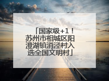 国家级+1！苏州市相城区阳澄湖镇消泾村入选全国文明村