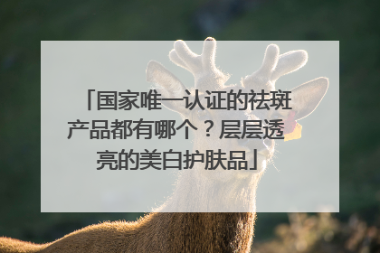 国家唯一认证的祛斑产品都有哪个？层层透亮的美白护肤品