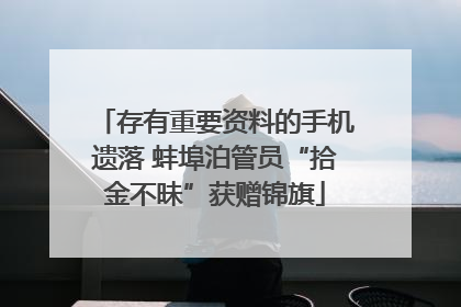 存有重要资料的手机遗落 蚌埠泊管员“拾金不昧”获赠锦旗