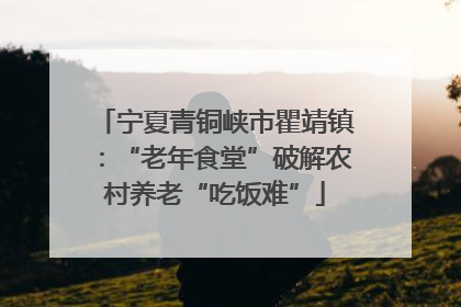宁夏青铜峡市瞿靖镇：“老年食堂”破解农村养老“吃饭难”