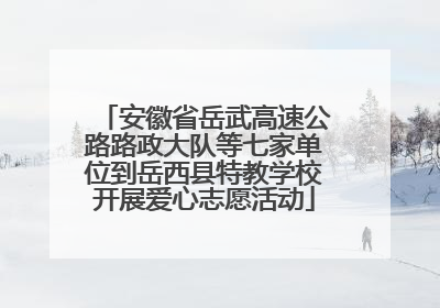 安徽省岳武高速公路路政大队等七家单位到岳西县特教学校开展爱心志愿活动
